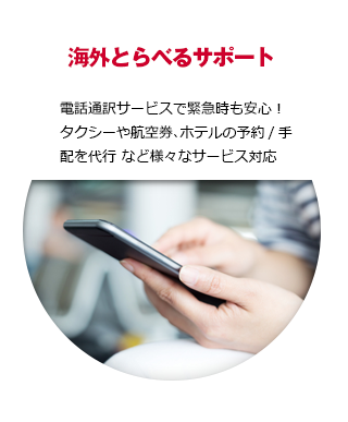 海外とらべるサポート　電話通訳サービスで緊急時も安心！タクシーや航空券、ホテルの予約／手配を代行 など様々さサービス対応